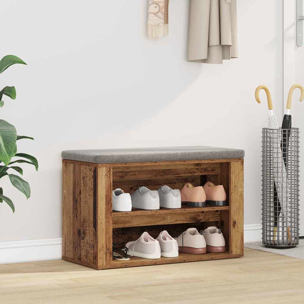 JUNG Vida Schuhregal mit Regal Altholz 75 x 35 x 45 cm Holzwerkstoff