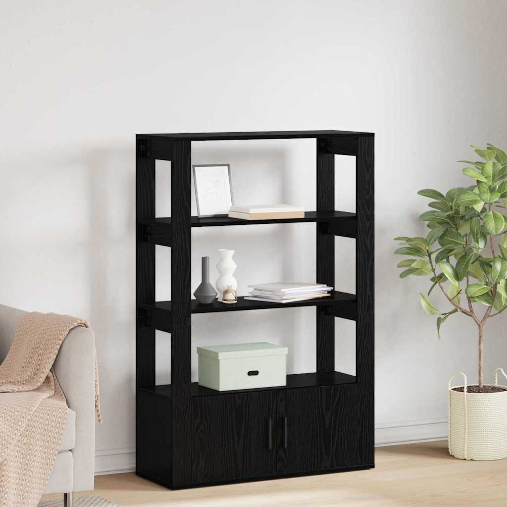 JUNG Vida Sideboard Schwarz Eichen-Optik 30 x 80 x 119.5 cm Holzwerkstoff