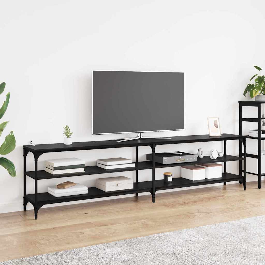JUNG Vida TV-Schränk Schwarz Eichen-Optik 200 x 30 x 50 cm