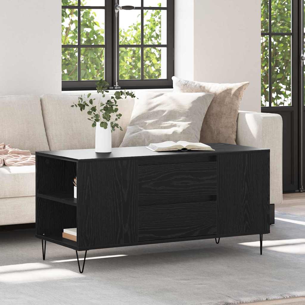 JUNG Vida Couchtisch Schwarz Eichen-Optik 102 x 44,5 x 50 cm