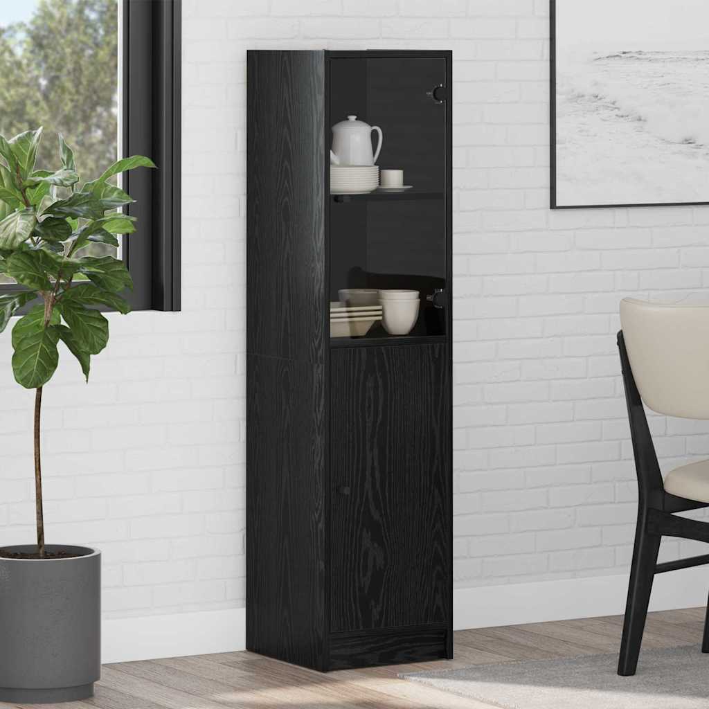 JUNG Vida Highboard Schwarz Eichen-Optik 35 x 37 x 142 cm Holzwerkstoff