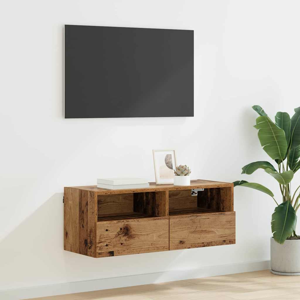 JUNG Vida TV-Wandschrank Altholz 80 x 30 x 30 cm Holzwerkstoff