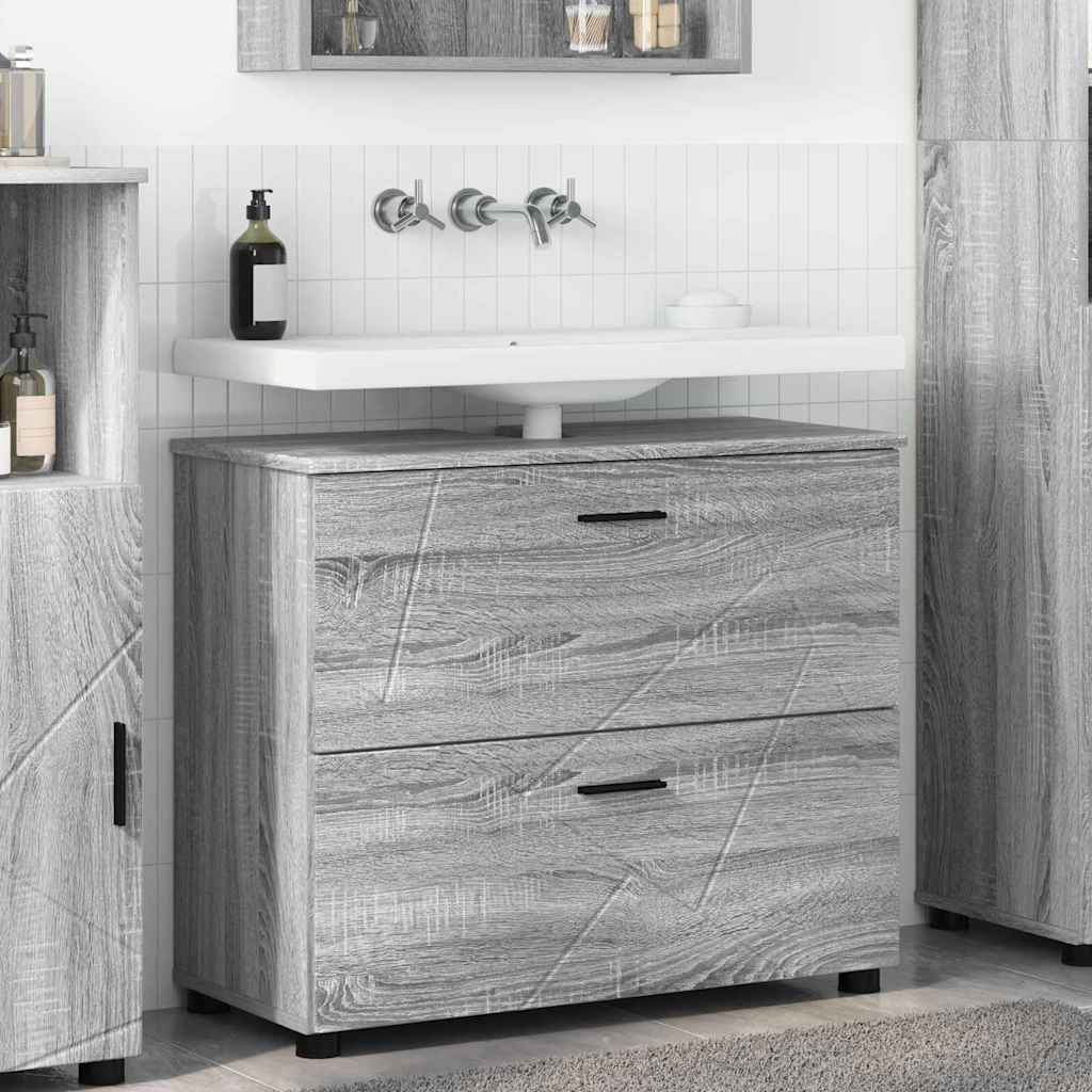 JUNG Vida Badezimmerschrank mit Speicher Graues Sonoma 76,5 x 35 x 64 cm