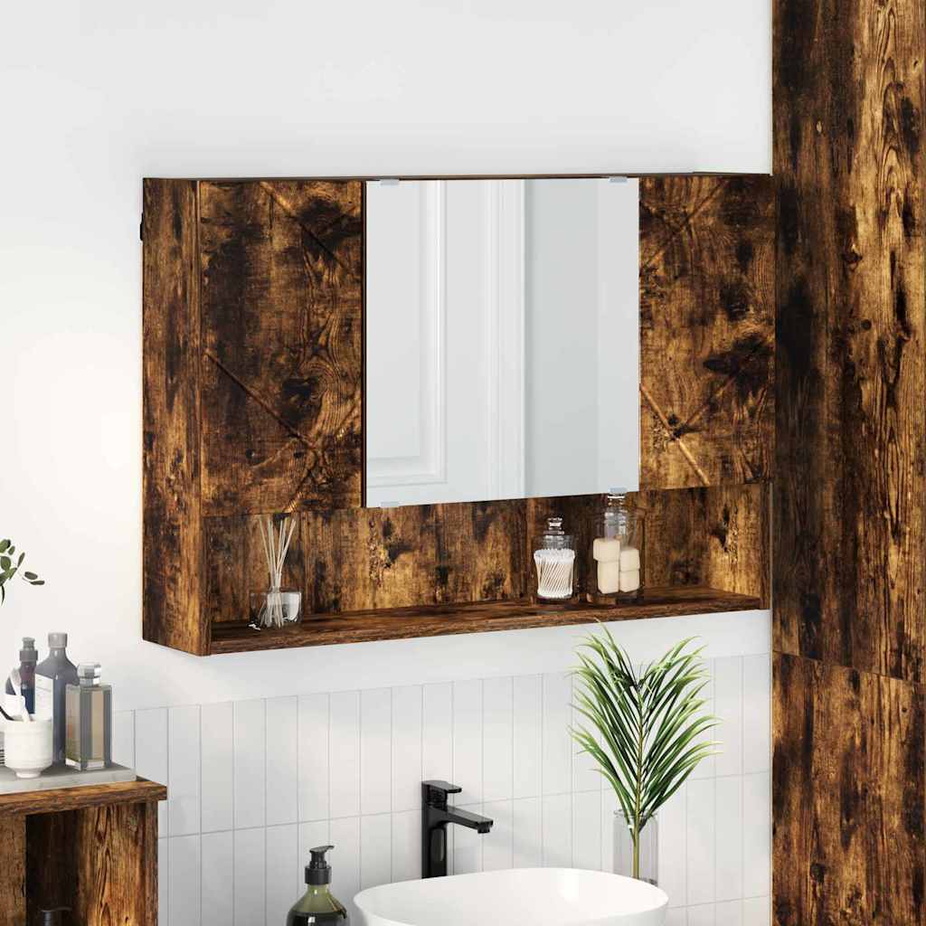 JUNG Vida Spiegelschrank Geräucherte Eiche 80 x 17 x 55 cm Holzwerkstoff