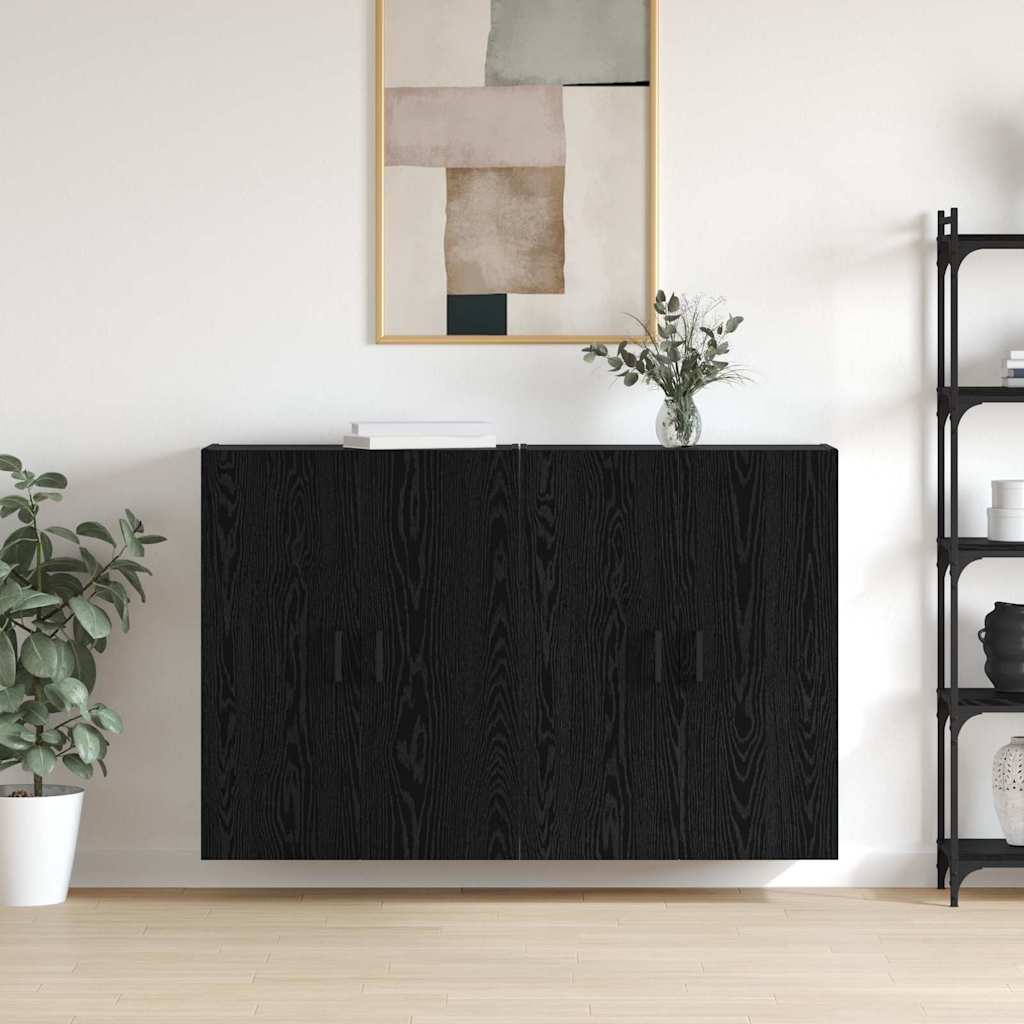 JUNG Vida Wandschrank 2 pcs Schwarz Eichen-Optik 69,5 x 34 x 90 cm