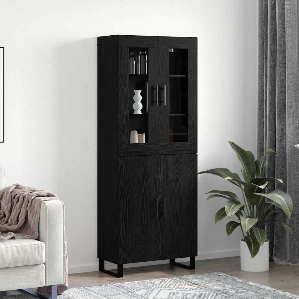 JUNG Vida Highboard 2 pcs Schwarz Eichen-Optik Holzwerkstoff