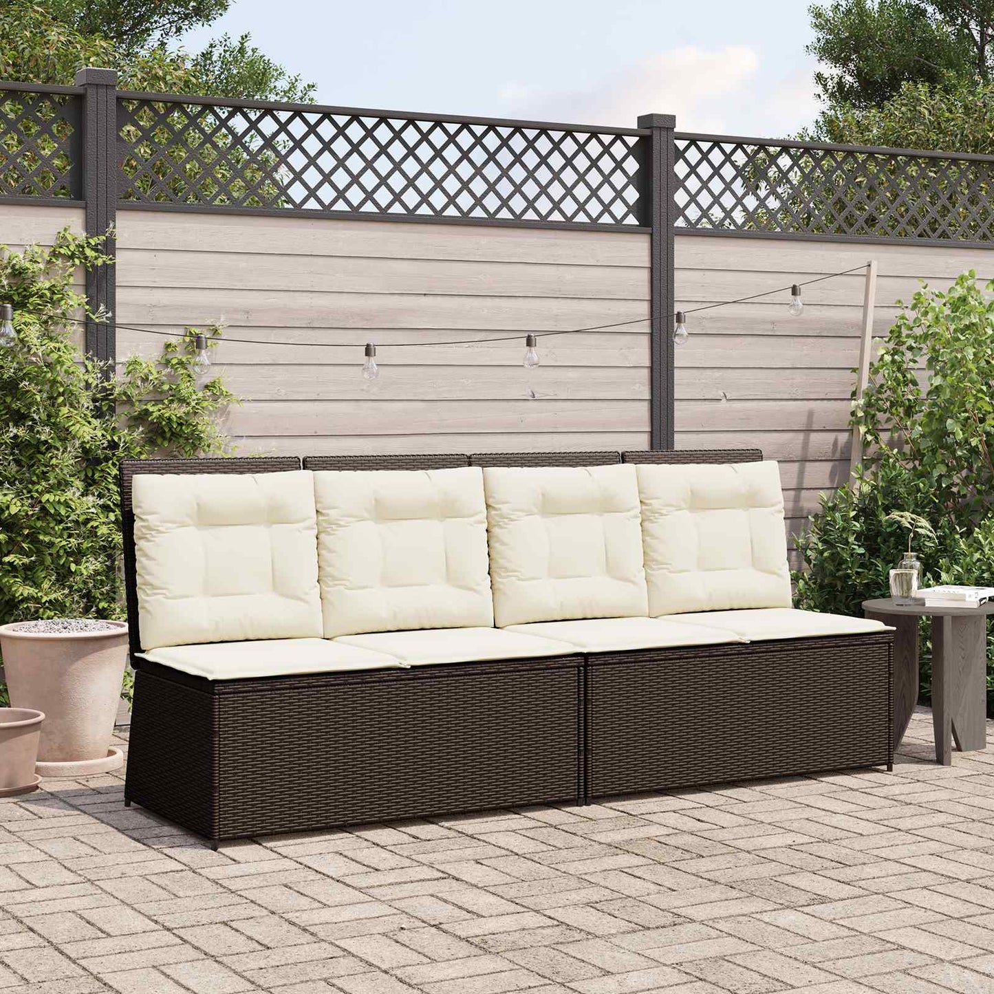 JUNG Vida Gartenbank Braun Poly-Rattan