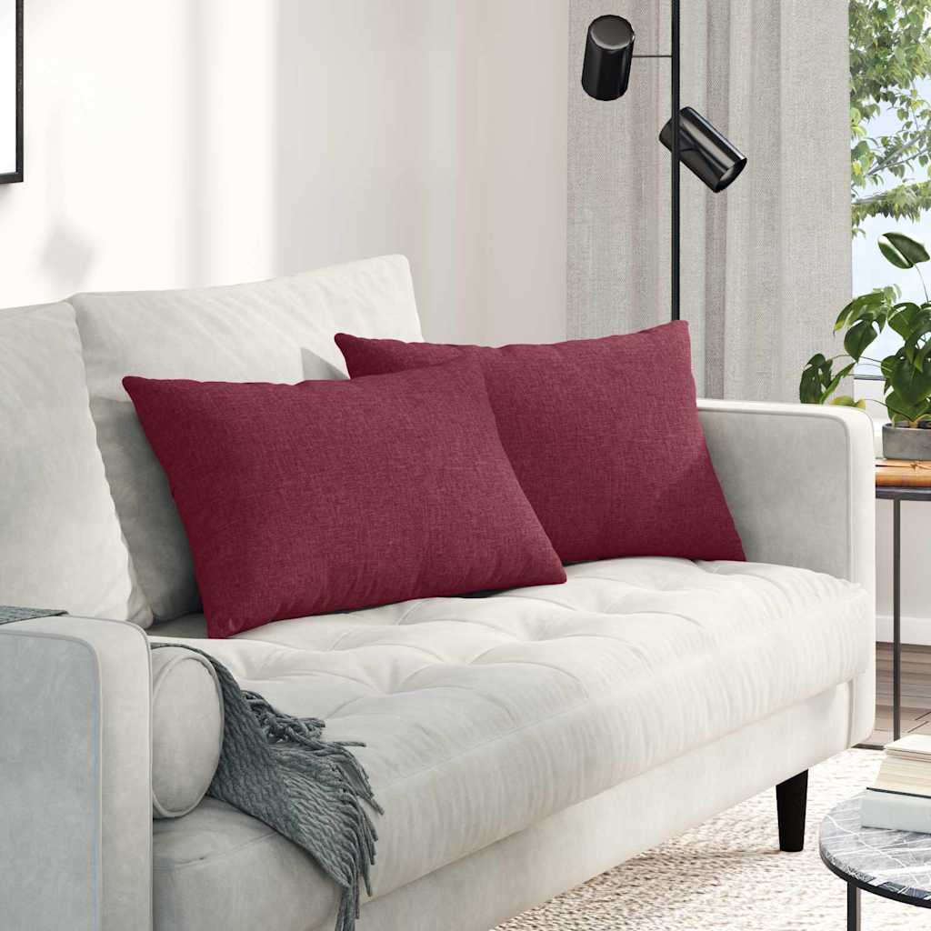 JUNG Vida Sofakissen 2 pcs Weinrot 60 x 40 cm Stoff