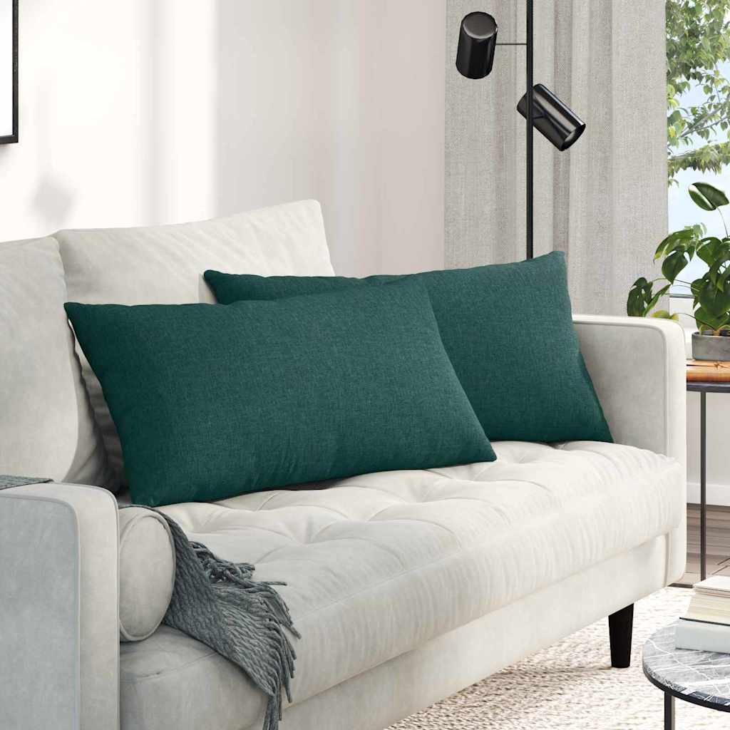 JUNG Vida Sofakissen 2 pcs Dunkelgrün 80 x 40 cm Stoff