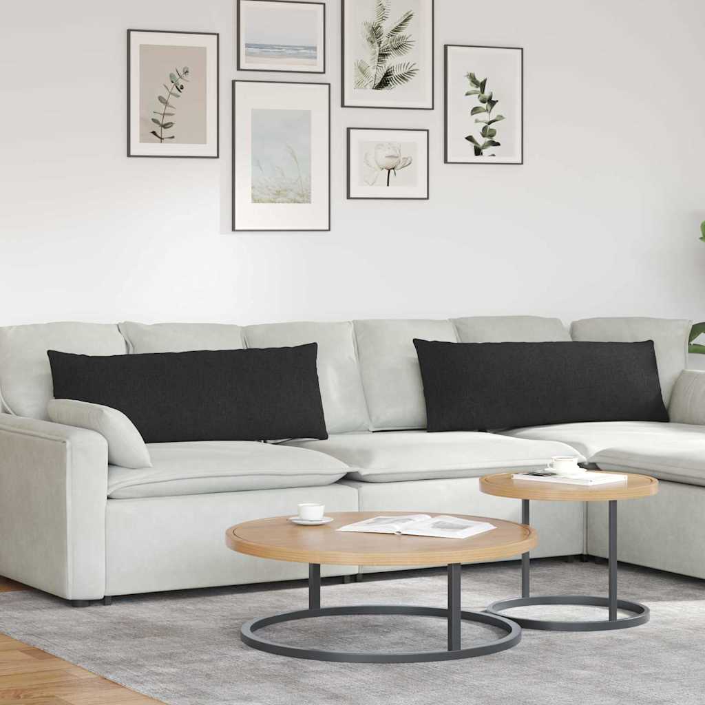 JUNG Vida Sofakissen 2 pcs Schwarz 120 x 40 cm Stoff