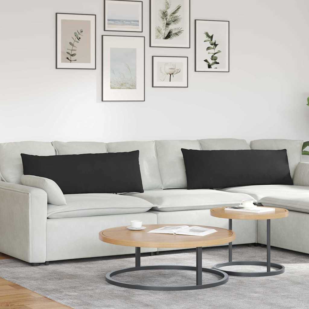 JUNG Vida Sofakissen 2 Stück Schwarz 120 x 40 cm Stoff