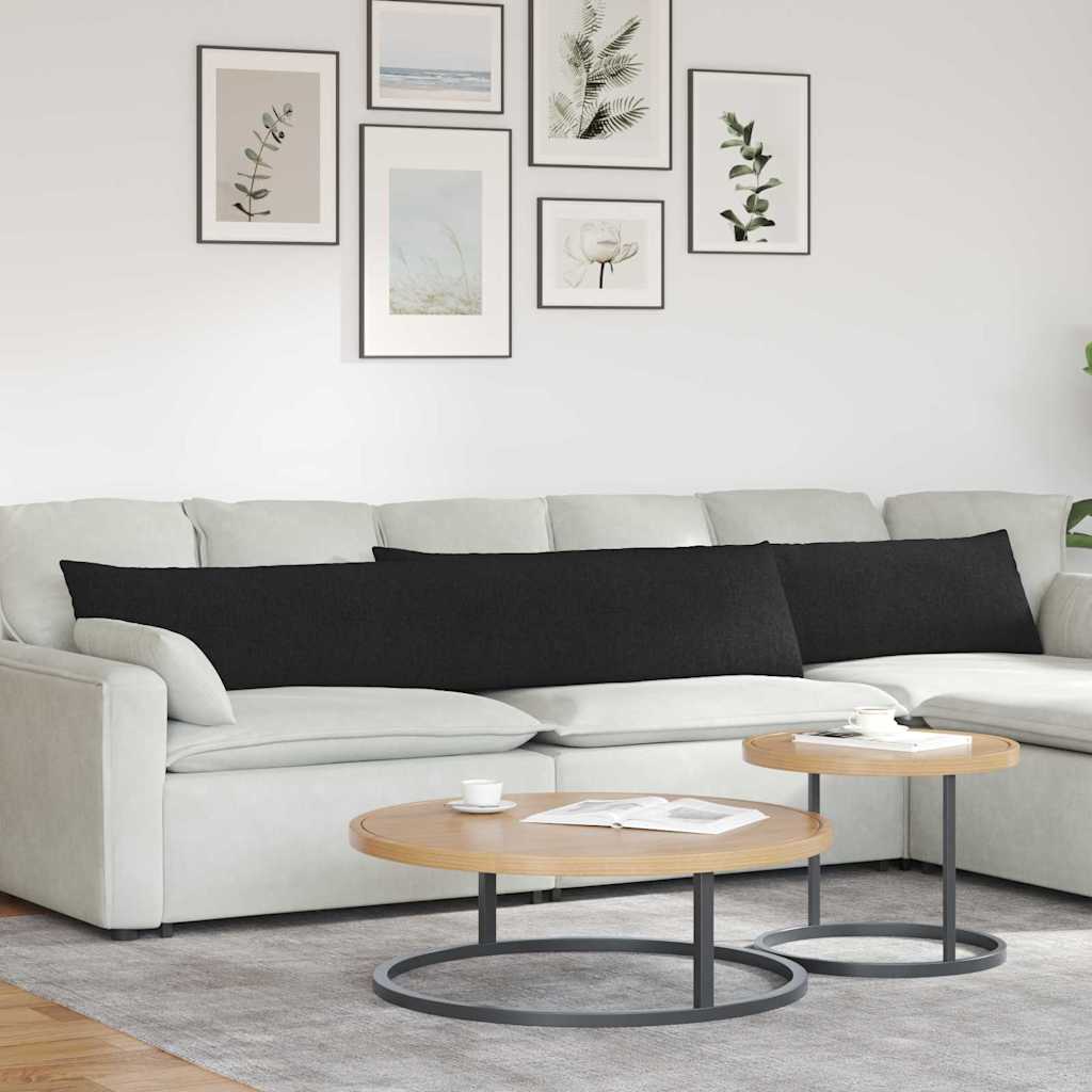JUNG Vida Sofakissen 2 pcs Schwarz 200 x 40 cm Stoff