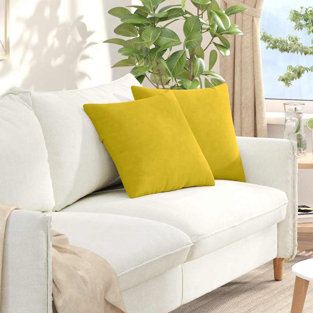 JUNG Vida Sofakissen 2 Stück Gelb 45 x 45 cm Cordstoff