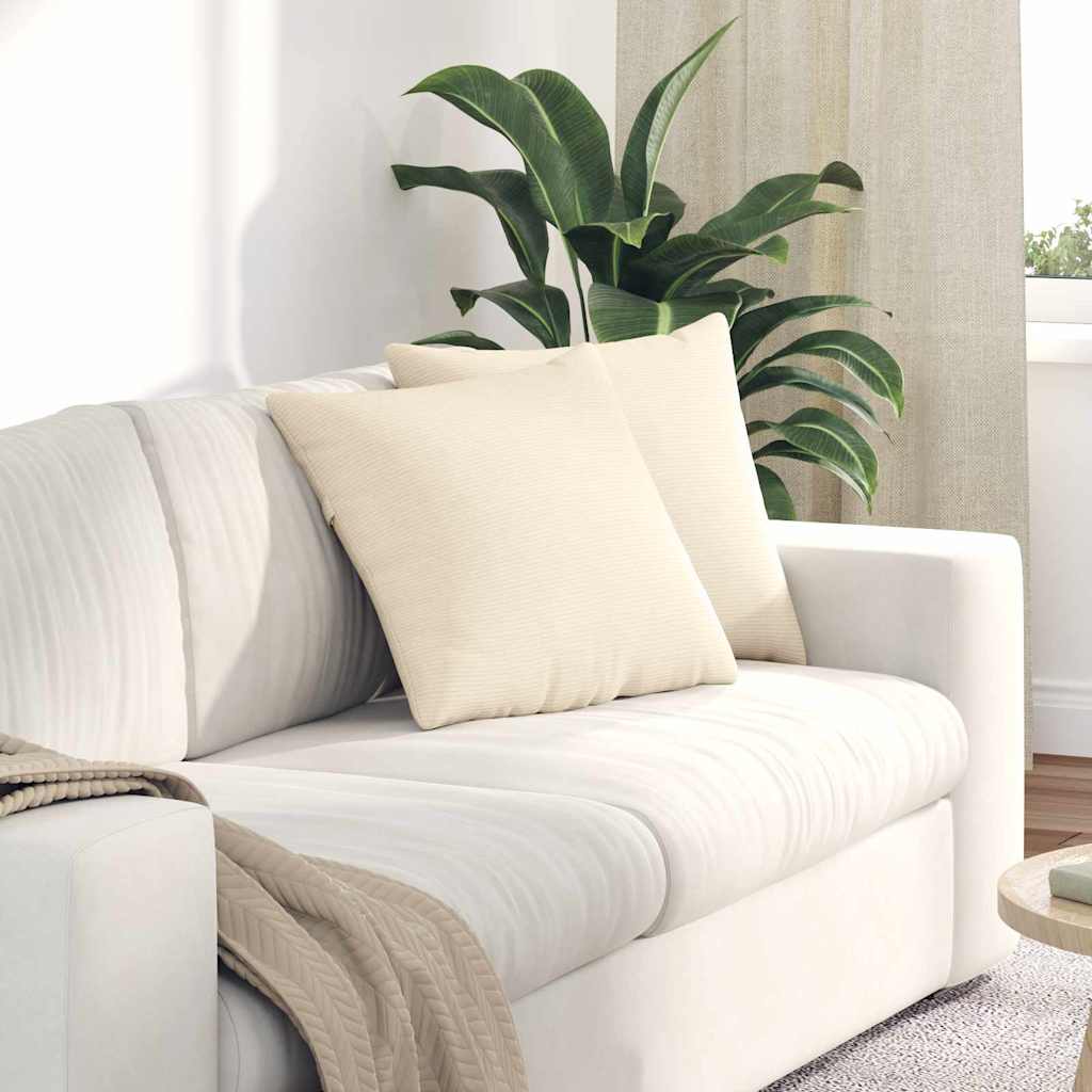 JUNG Vida Sofakissen 2 Stück Creme 45 x 45 cm Cordstoff