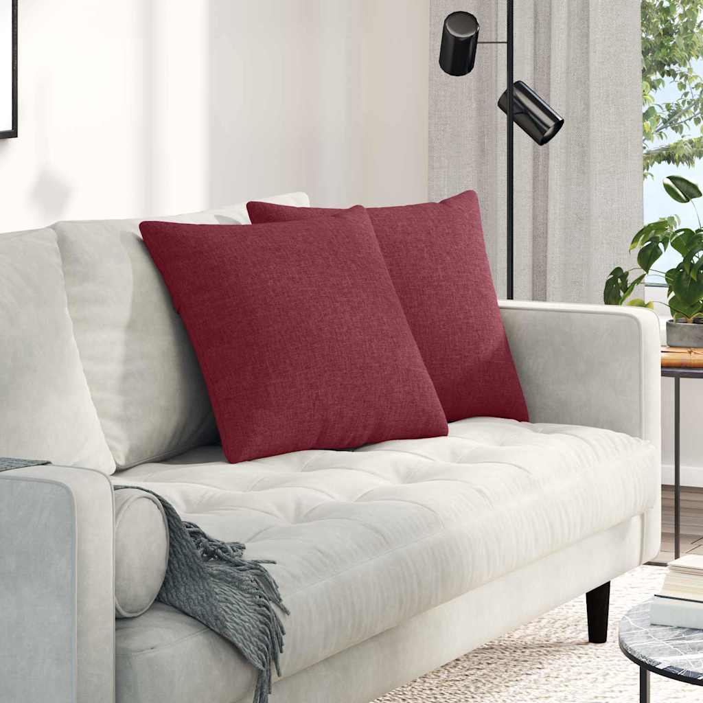 JUNG Vida Sofakissen 2 pcs Weinrot 50 x 50 cm Stoff