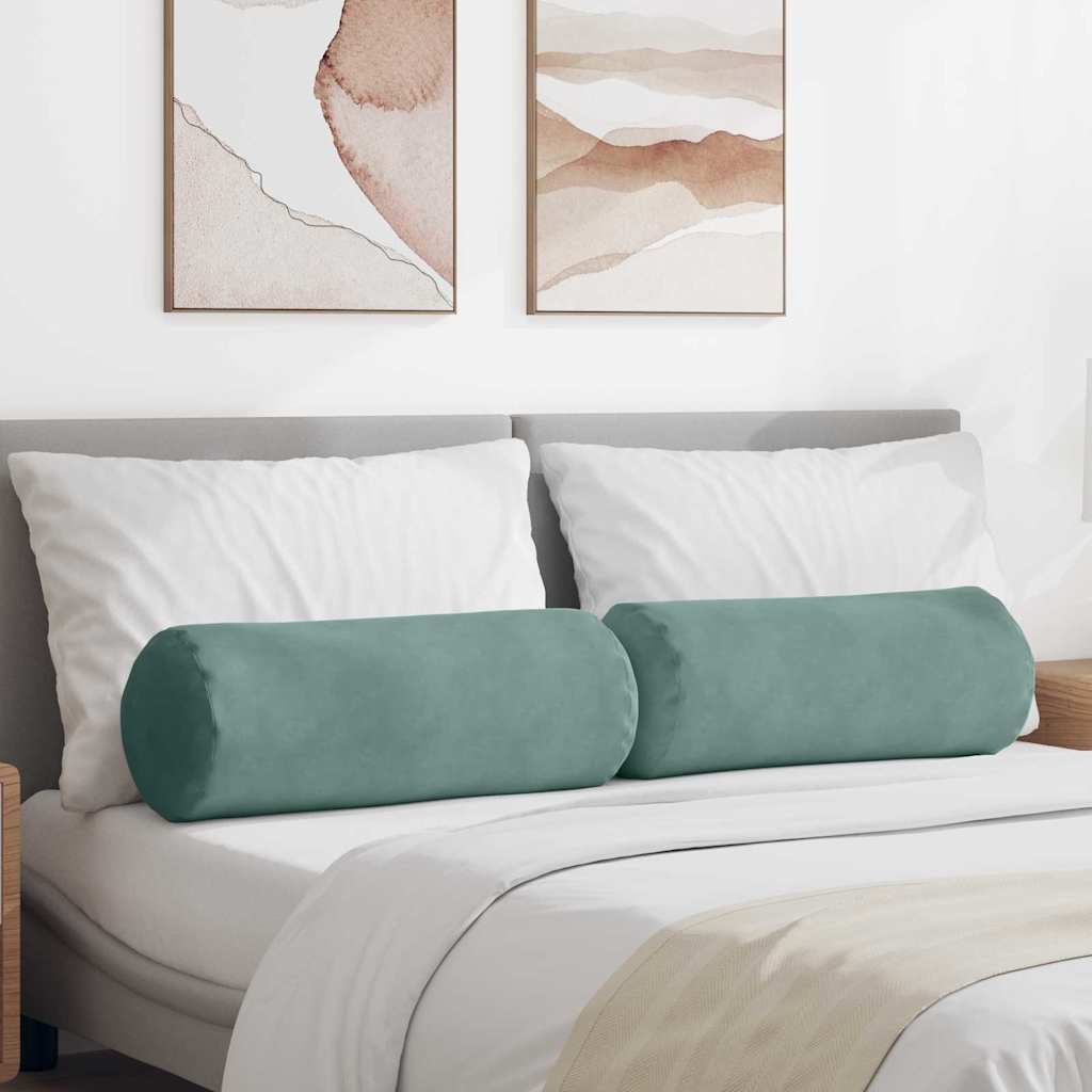 JUNG Vida Bolsterkissen 2 Stück Meergrün Ø 25 x 70 cm Cordstoff