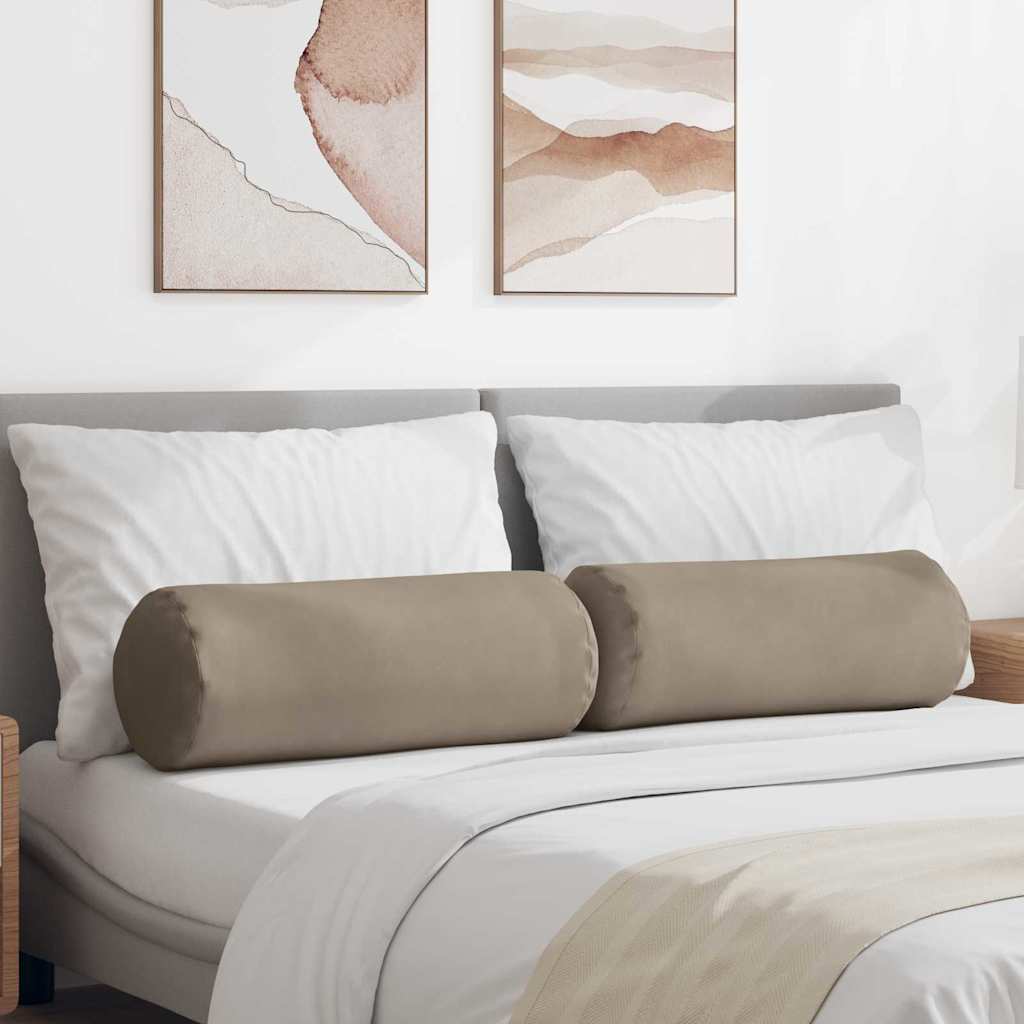 JUNG Vida Bolsterkissen 2 Stück Taupe Ø 25 x 70 cm Mikrofaserstoff