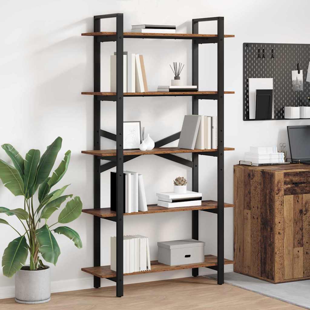 JUNG Vida Bücherregal Altholz 100 x 33,5 x 178 cm Holzwerkstoff