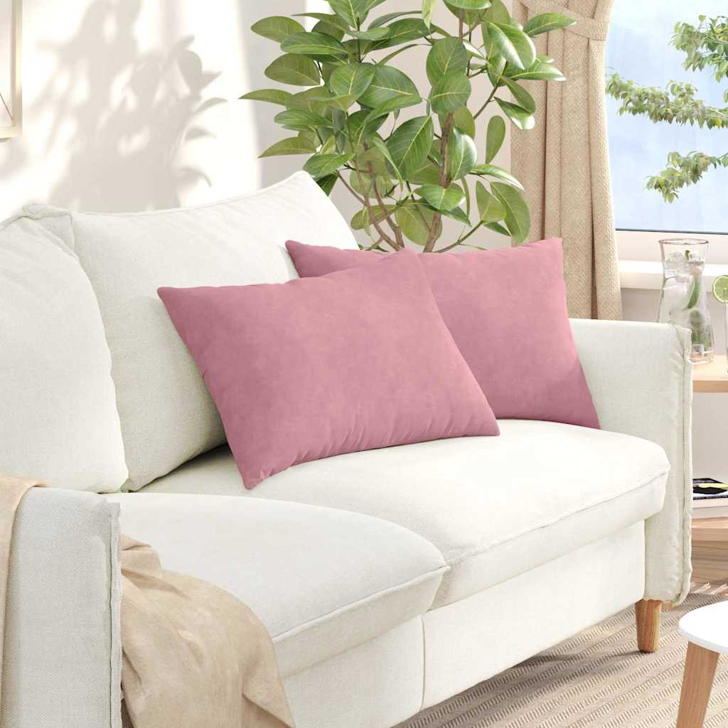 JUNG Vida Sofakissen 2 Stück Rosa 60 x 40 cm Cordstoff