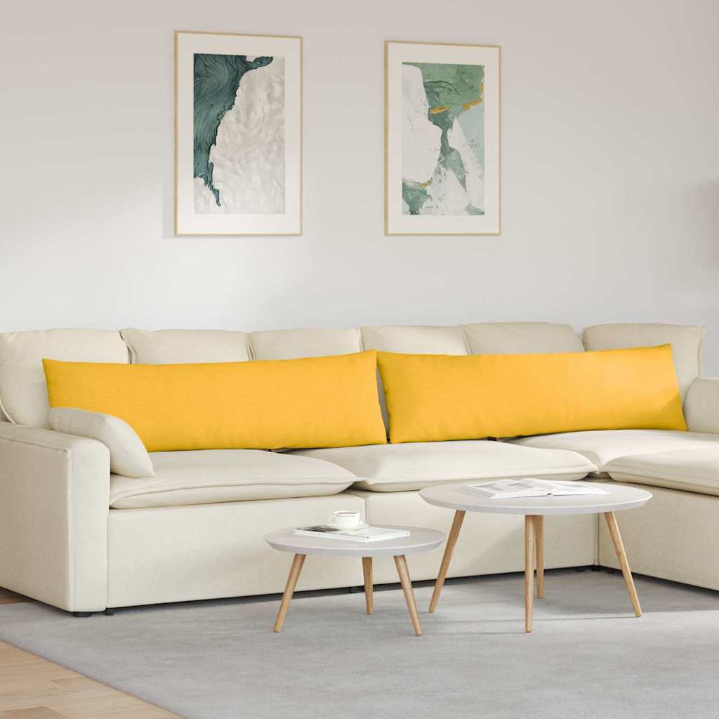 JUNG Vida Sofakissen 2 Stück Helles Gelb 145 x 40 cm Cordstoff