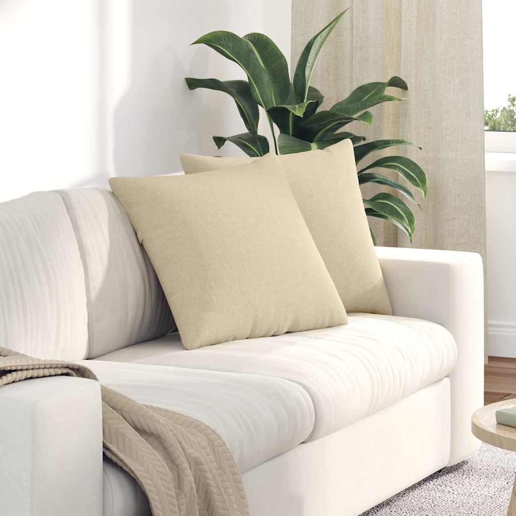 JUNG Vida Sofakissen 2 pcs Creme 50 x 50 cm Stoff