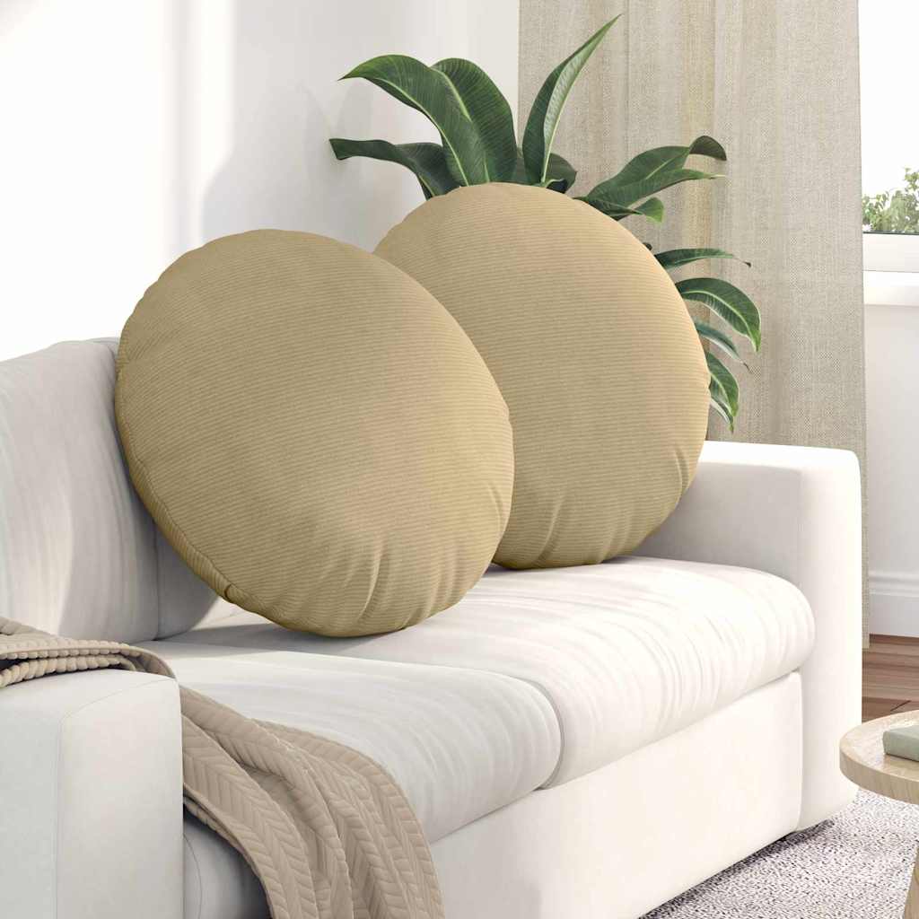 JUNG Vida Sitzkissen 2 pcs Grau-Grün Ø 60 cm Cordstoff