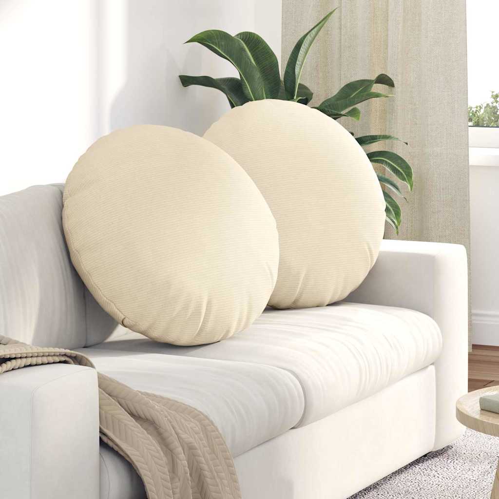 JUNG Vida Sitzkissen 2 pcs Creme Ø 80 cm Cordstoff