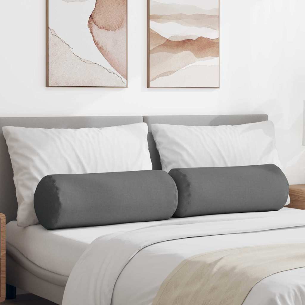 JUNG Vida Bolsterkissen 2 Stück Dunkelgrau Ø 25 x 70 cm Stoff