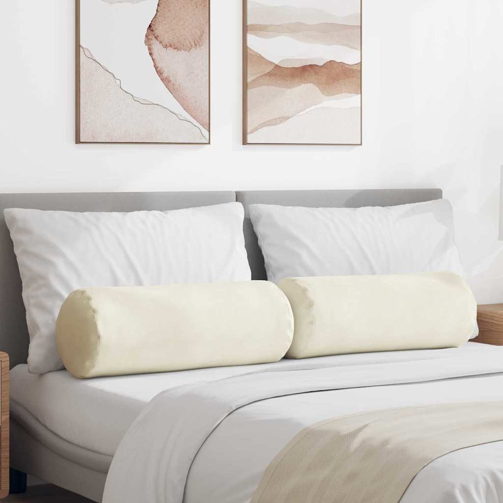 JUNG Vida Bolsterkissen 2 Stück Creme Ø 25 x 70 cm Cordstoff