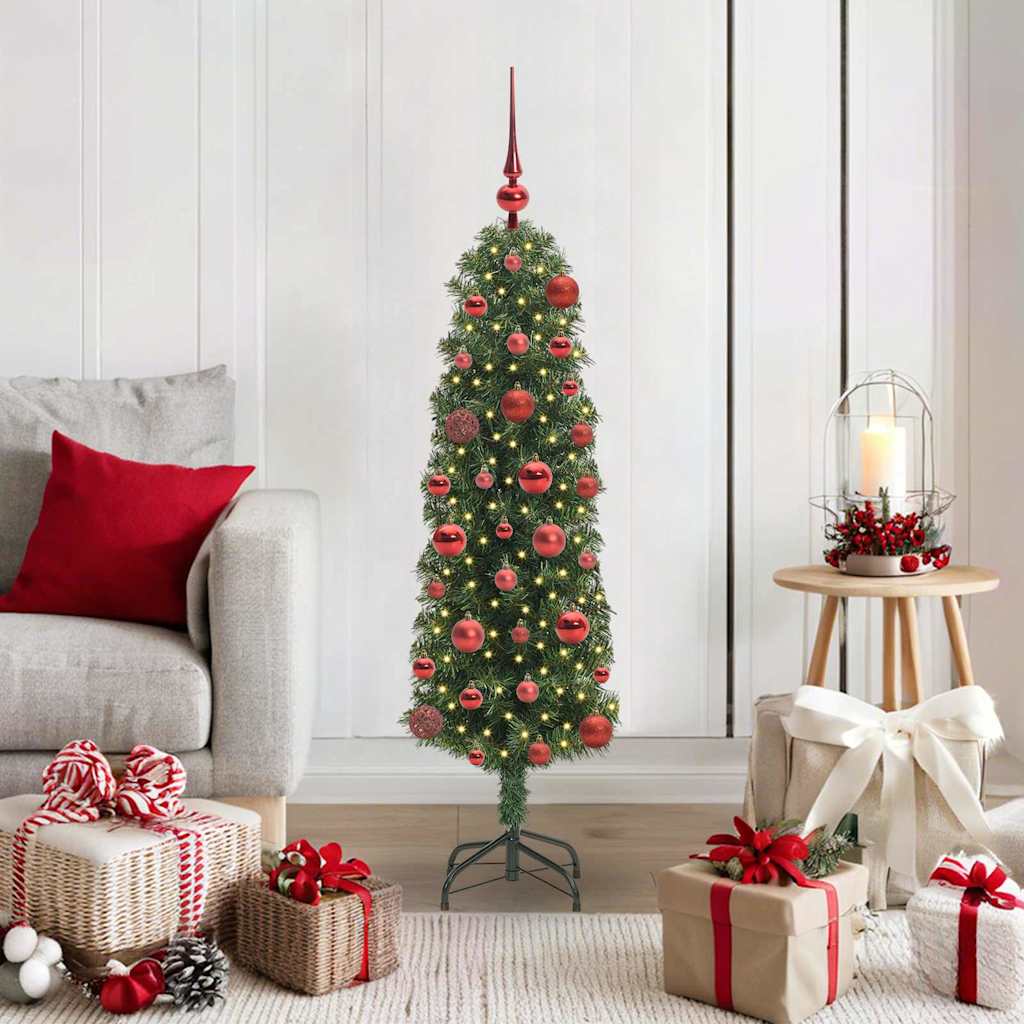JUNG Vida Künstlicher Weihnachtsbaum mit 150 LEDs mit Ständer Grün 120 cm