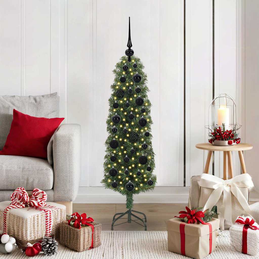 JUNG Vida Künstlicher Weihnachtsbaum mit 150 LEDs mit Ständer Grün 120 cm