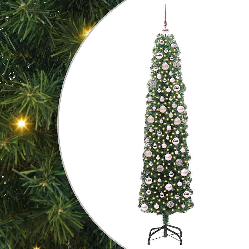 JUNG Vida Künstlicher Weihnachtsbaum mit 300 LEDs mit Ständer Grün 180 cm