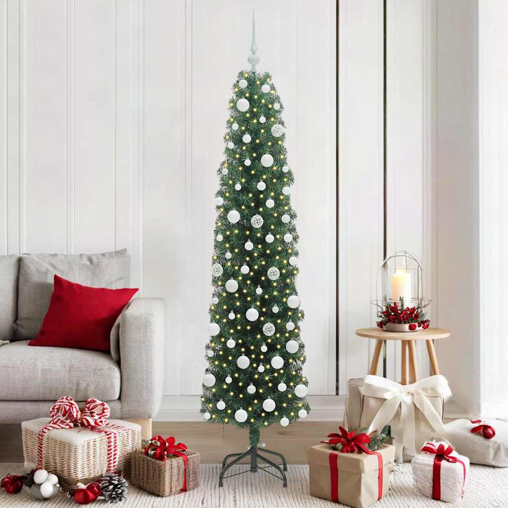 JUNG Vida Künstlicher Weihnachtsbaum mit 300 LEDs mit Ständer Grün 180 cm