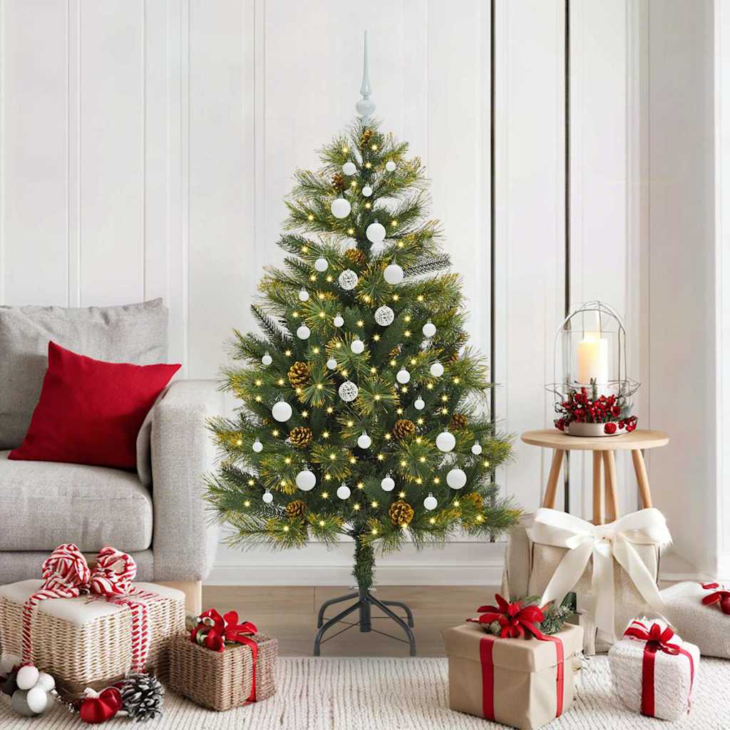 JUNG Vida Künstlicher klappbarer Weihnachtsbaum mit Tannenzapfen 150 cm
