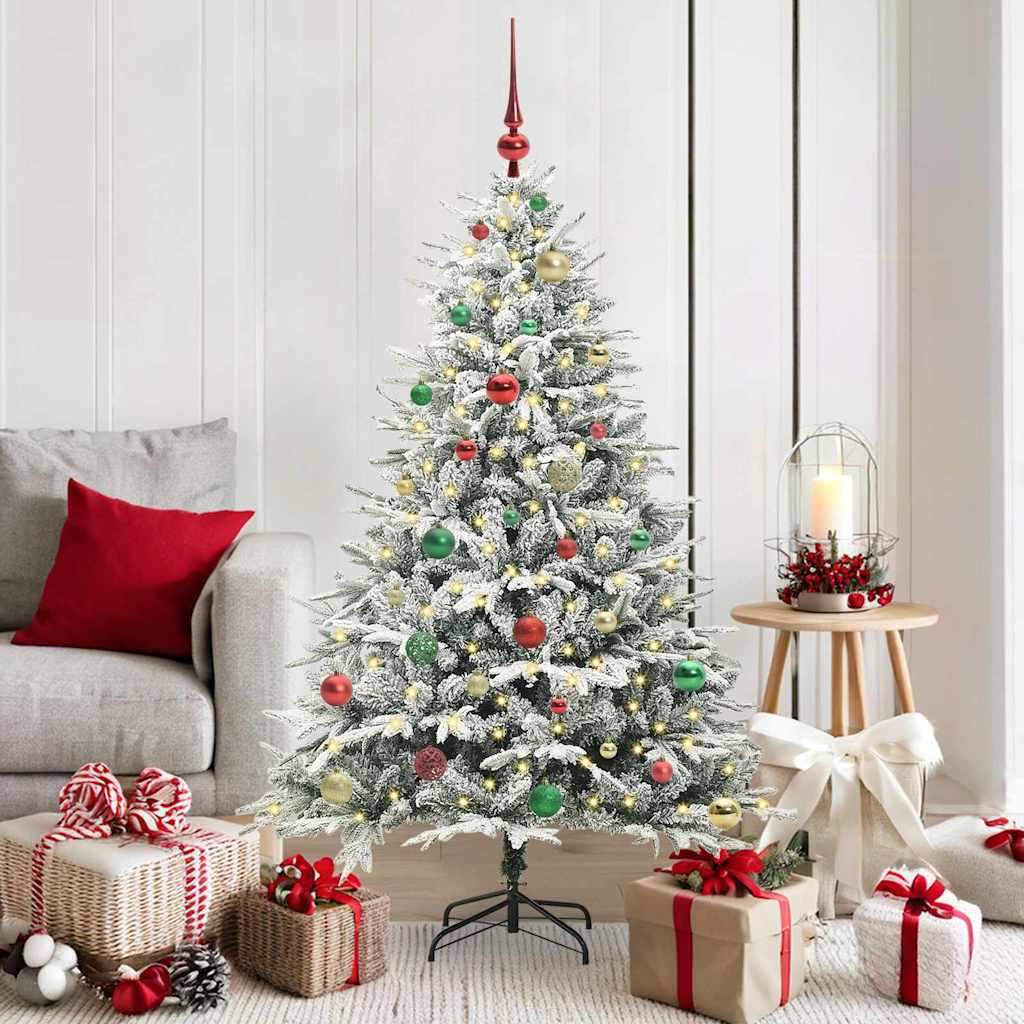JUNG Vida Künstlicher vorbeleuchteter Weihnachtsbaum mit Kugelset Grün