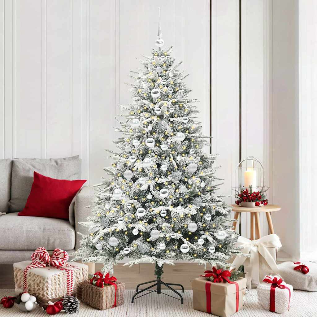 JUNG Vida Künstlicher vorbeleuchteter Weihnachtsbaum mit Kugelset Grün