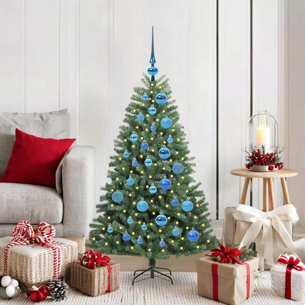 JUNG Vida Künstlicher klappbarer Weihnachtsbaum mit 150 LEDs Grün 120 cm