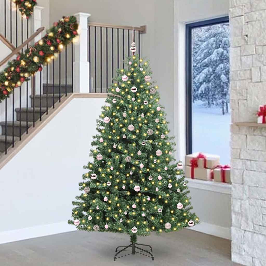 JUNG Vida Künstlicher klappbarer Weihnachtsbaum mit 300 LEDs Grün 240 cm