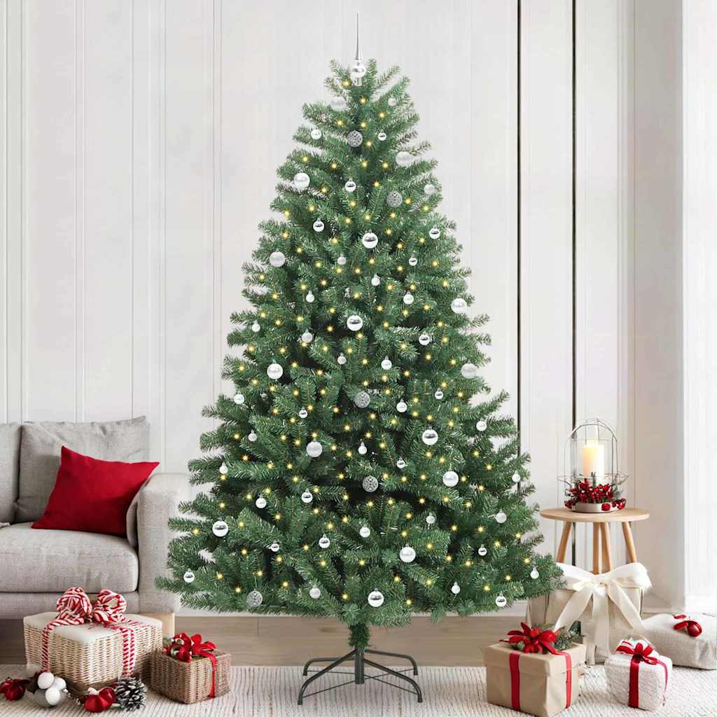 JUNG Vida Künstlicher klappbarer Weihnachtsbaum mit 300 LEDs Grün 240 cm