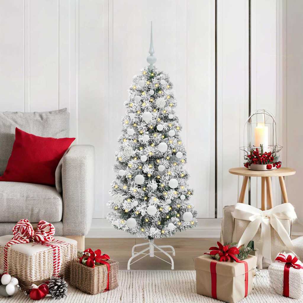 JUNG Vida Künstlicher klappbarer Weihnachtsbaum Grün und Weiß 120 cm