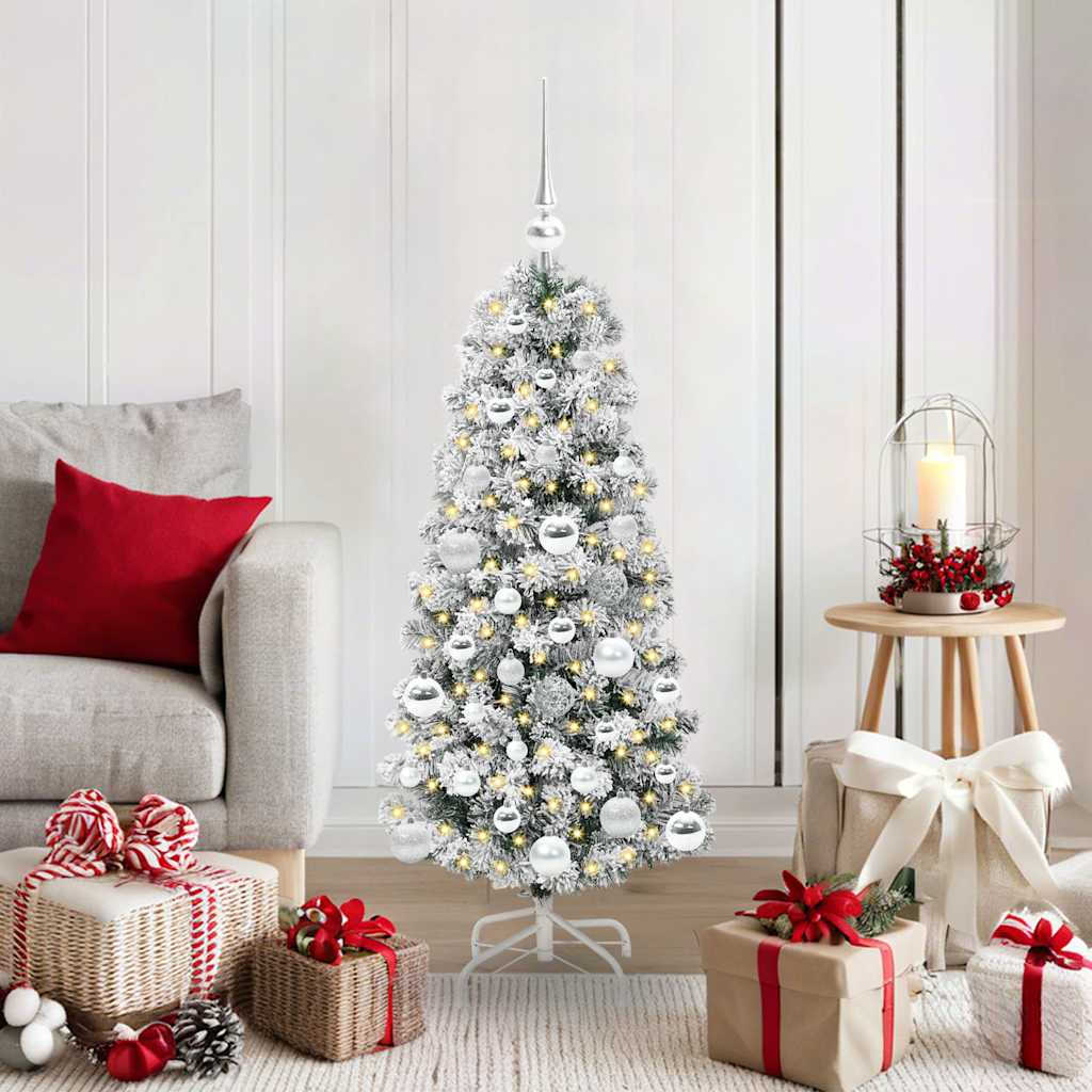 JUNG Vida Künstlicher klappbarer Weihnachtsbaum Grün und Weiß 120 cm