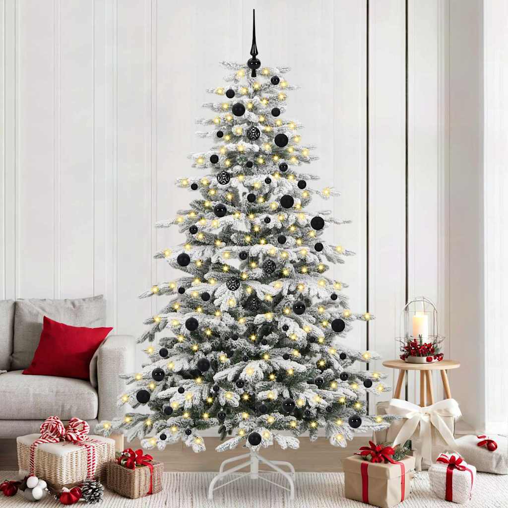 JUNG Vida Künstlicher klappbarer Weihnachtsbaum Weiß 240 cm PE und PVC