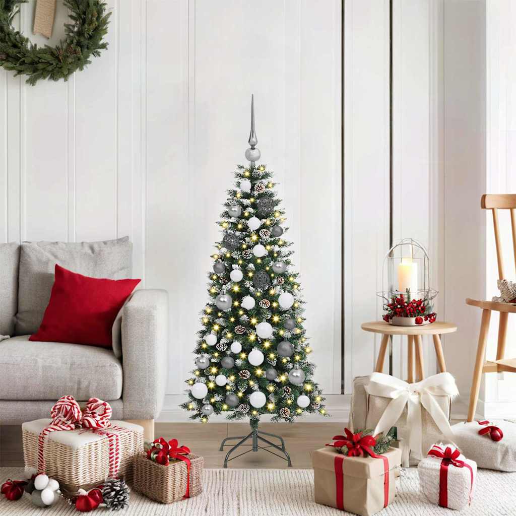JUNG Vida Künstlicher Weihnachtsbaum mit 150 LEDs mit Ständer Grün 120 cm