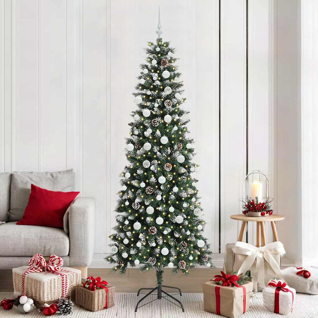 JUNG Vida Künstlicher Weihnachtsbaum mit 300 LEDs mit Ständer Grün 210 cm