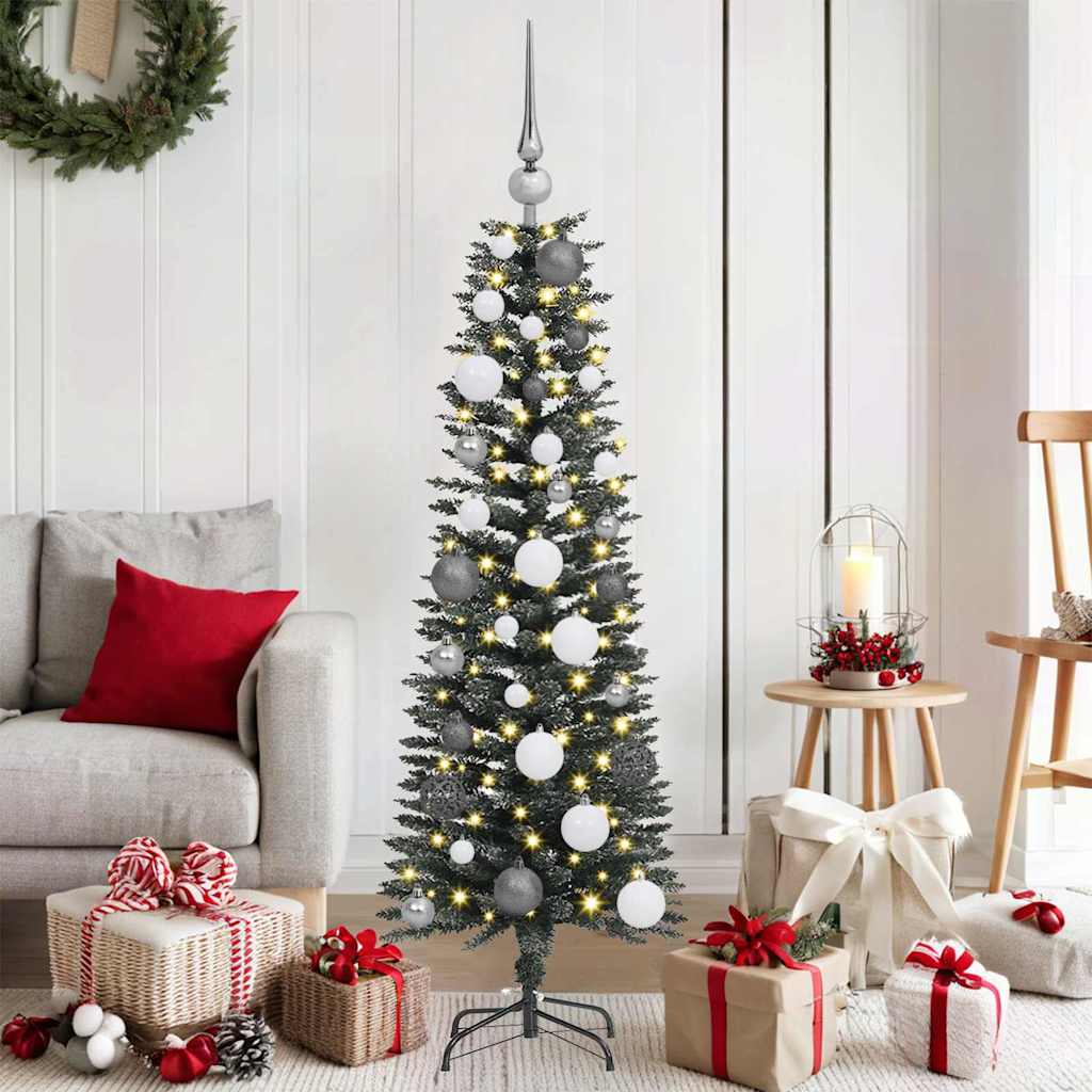 JUNG Vida Künstlicher Weihnachtsbaum mit 150 LEDs mit Ständer Grün 120 cm