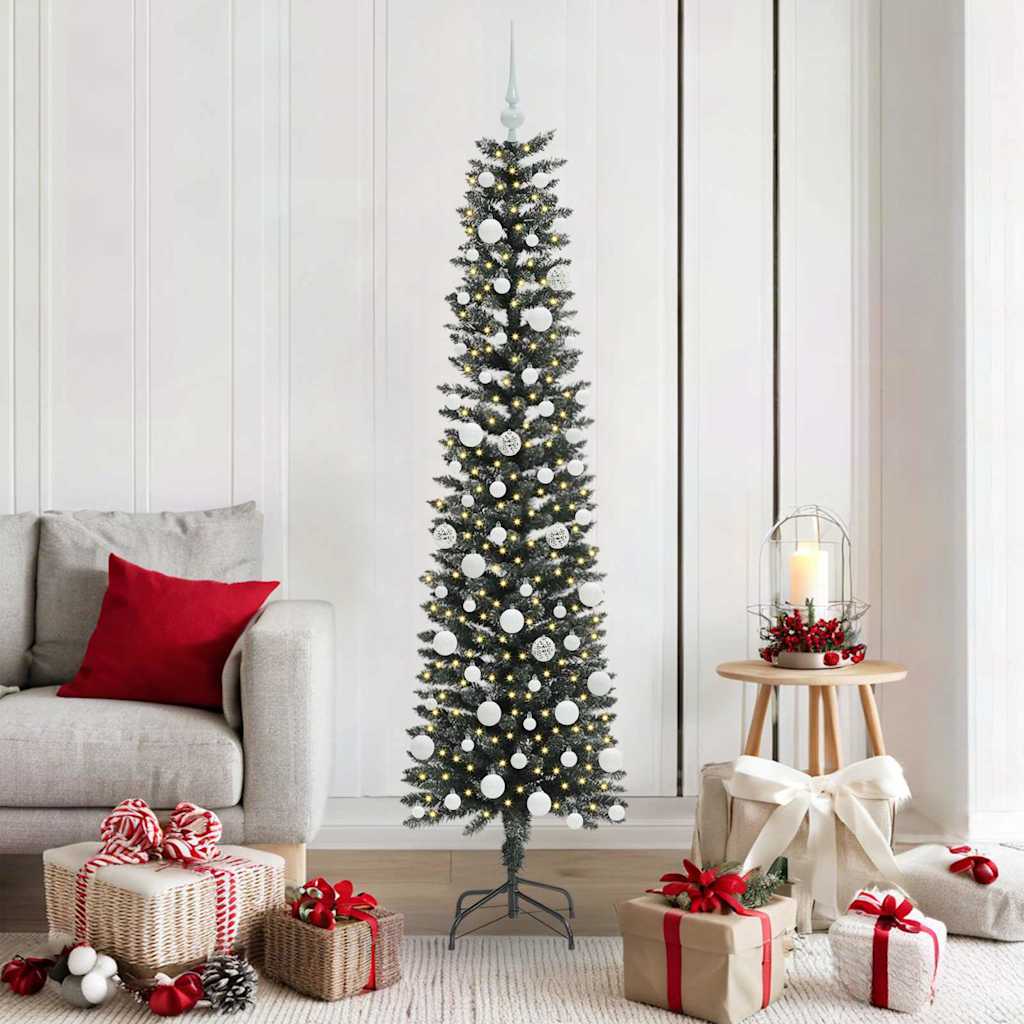 JUNG Vida Künstlicher Weihnachtsbaum mit 300 LEDs mit Ständer Grün 180 cm