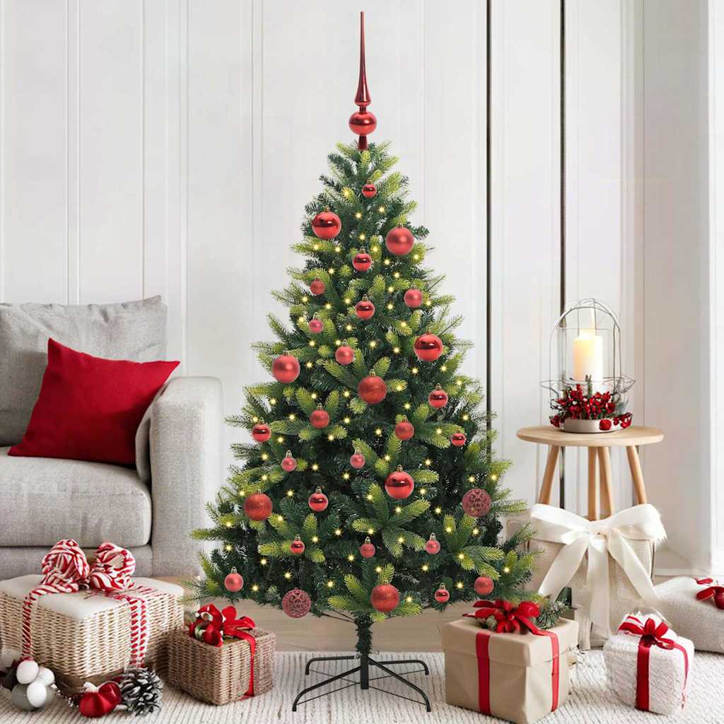 JUNG Vida Künstlicher geflammter Weihnachtsbaum 150 LEDs Grün 150 cm