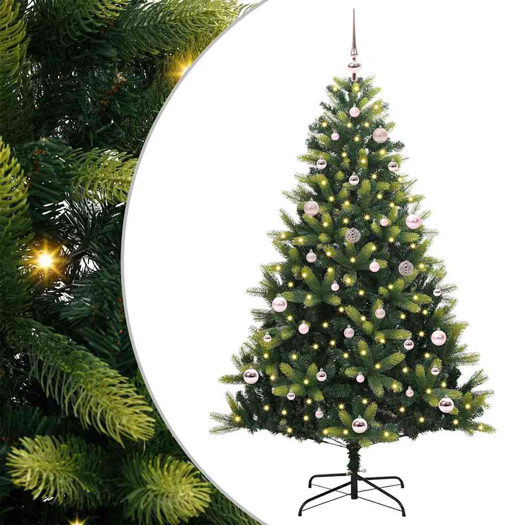 JUNG Vida Künstlicher geflammter Weihnachtsbaum 150 LEDs Grün 150 cm