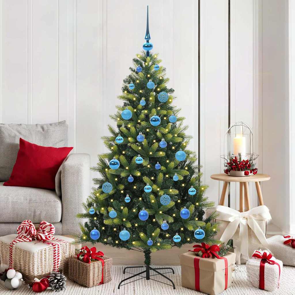 JUNG Vida Künstlicher geflammter Weihnachtsbaum 150 LEDs Grün 150 cm