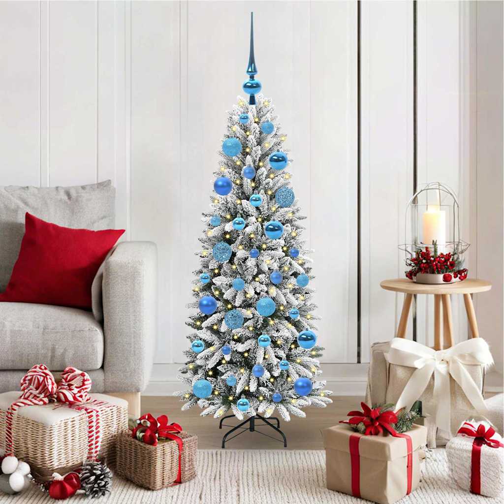 JUNG Vida Künstlicher Weihnachtsbaum mit 150 LEDs mit Ständer Weiß 120 cm